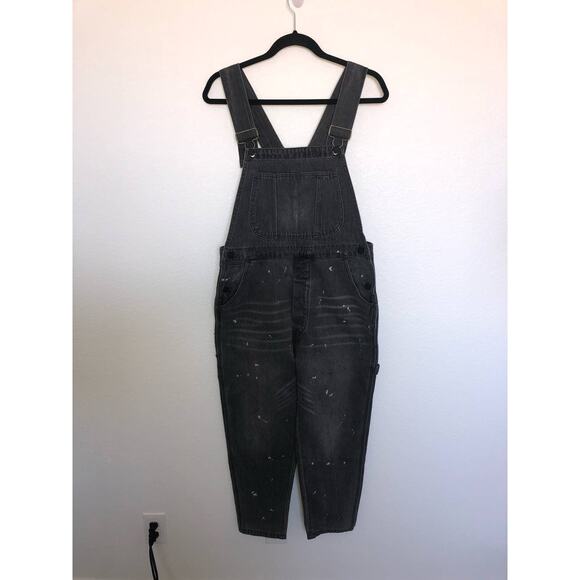 Sandrine Rose Polka Grey Distressed Overalls - S - Picture 3 of 9